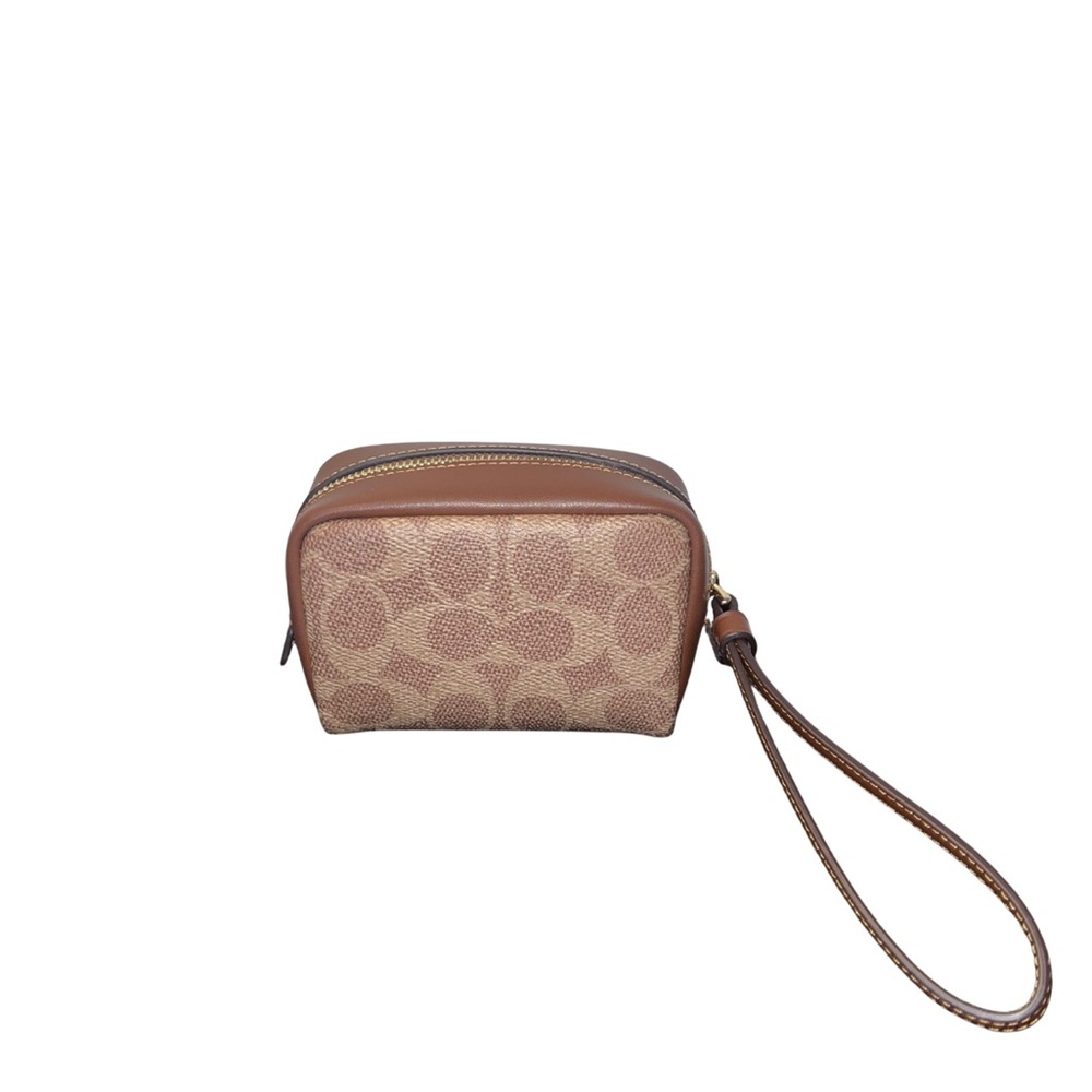 Coach Signature Canvas Pouch Wristlet - Picture 4 of 8